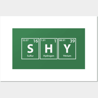 Shy (S-H-Y) Periodic Elements Spelling Posters and Art